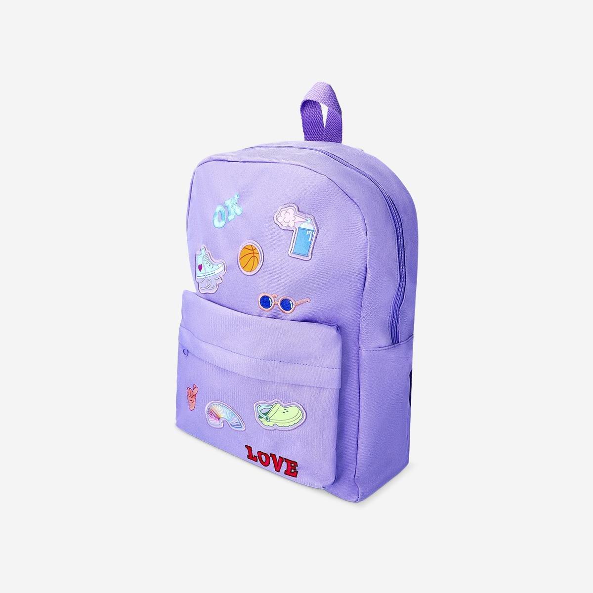 Multicolour Icon Patches Purple Backpack