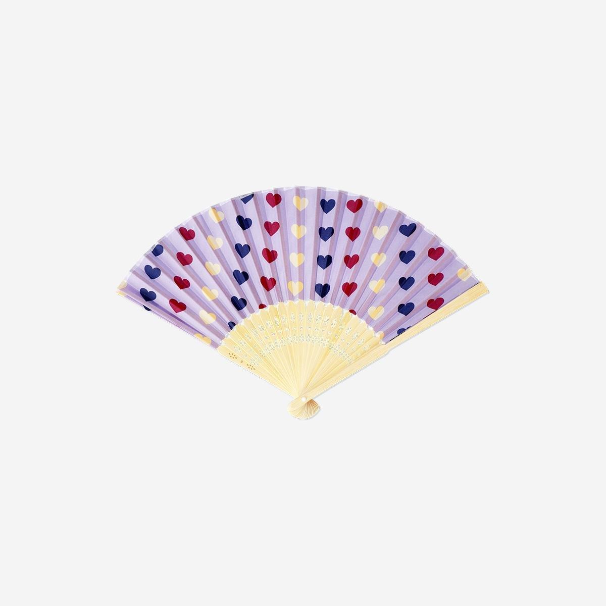Multicolour Hearts Foldable Fan