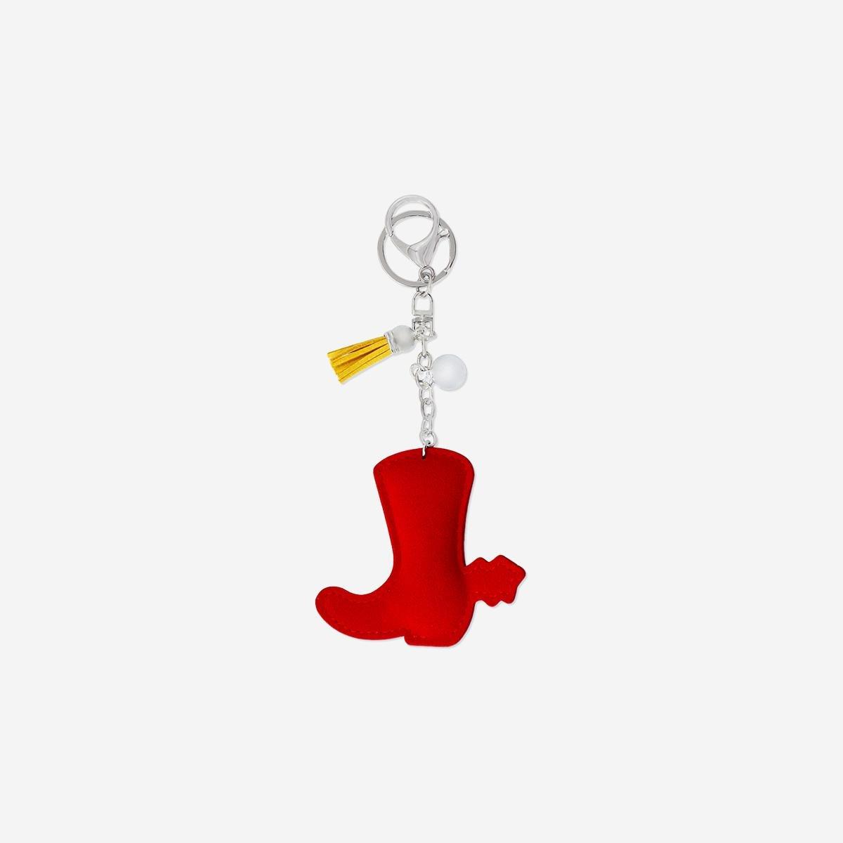 Pink Cowboy Boot Key Ring