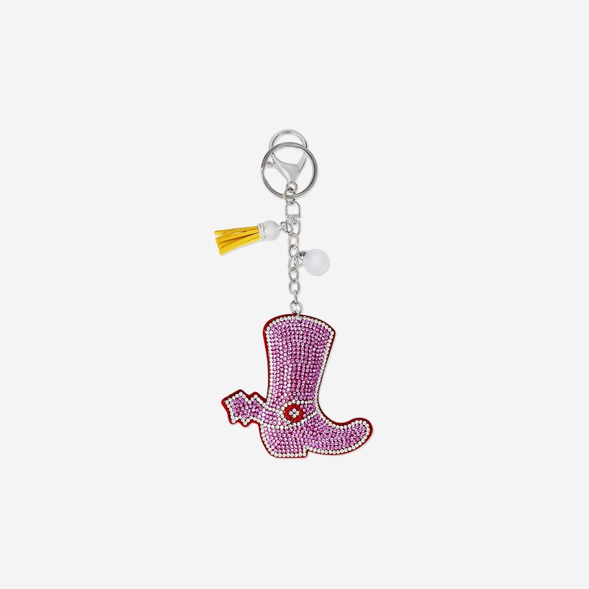 Pink Cowboy Boot Key Ring