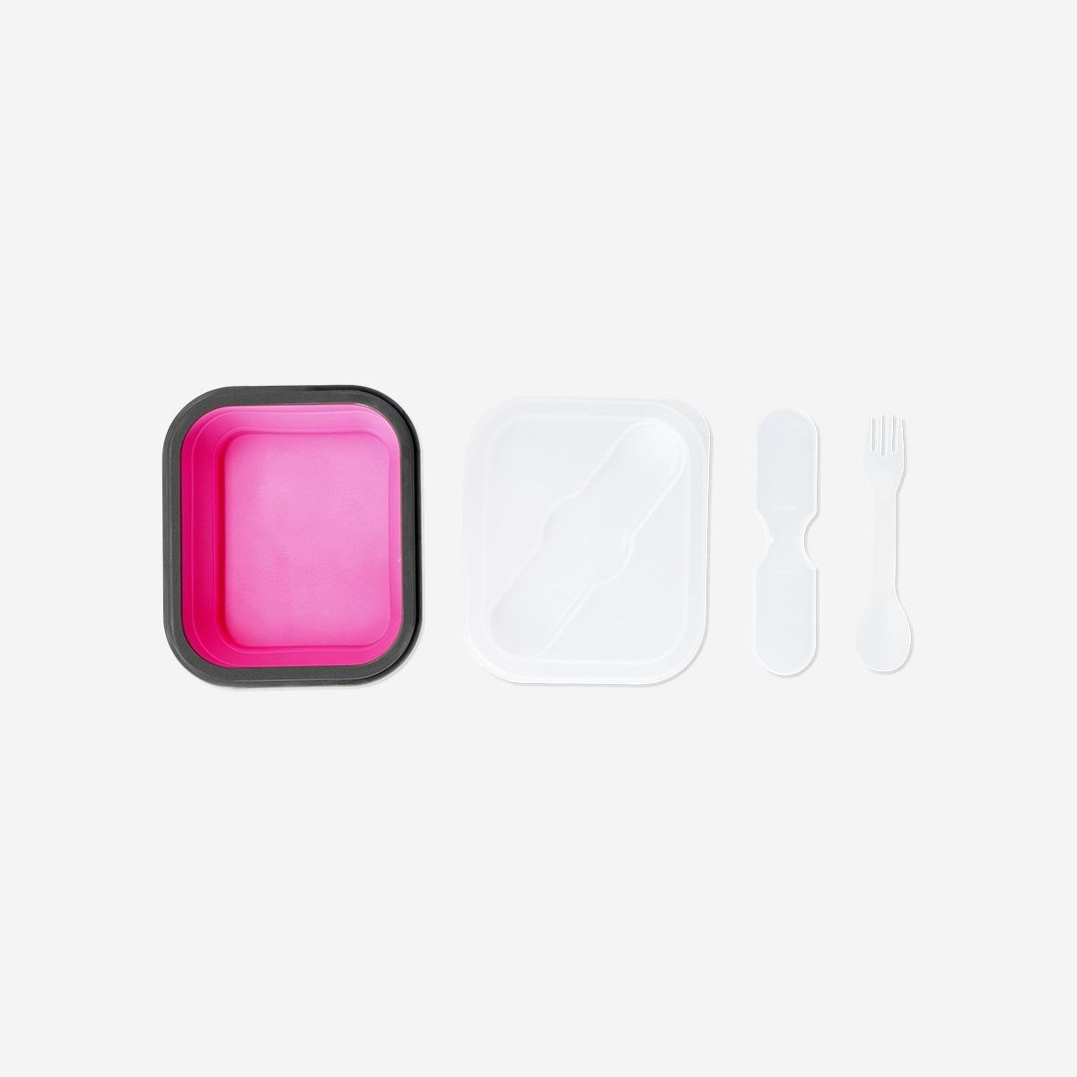 Pink Collapsible Lunchbox With Spork