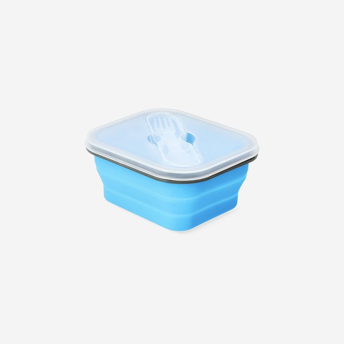 Blue Collapsible Blue Lunchbox With Spork