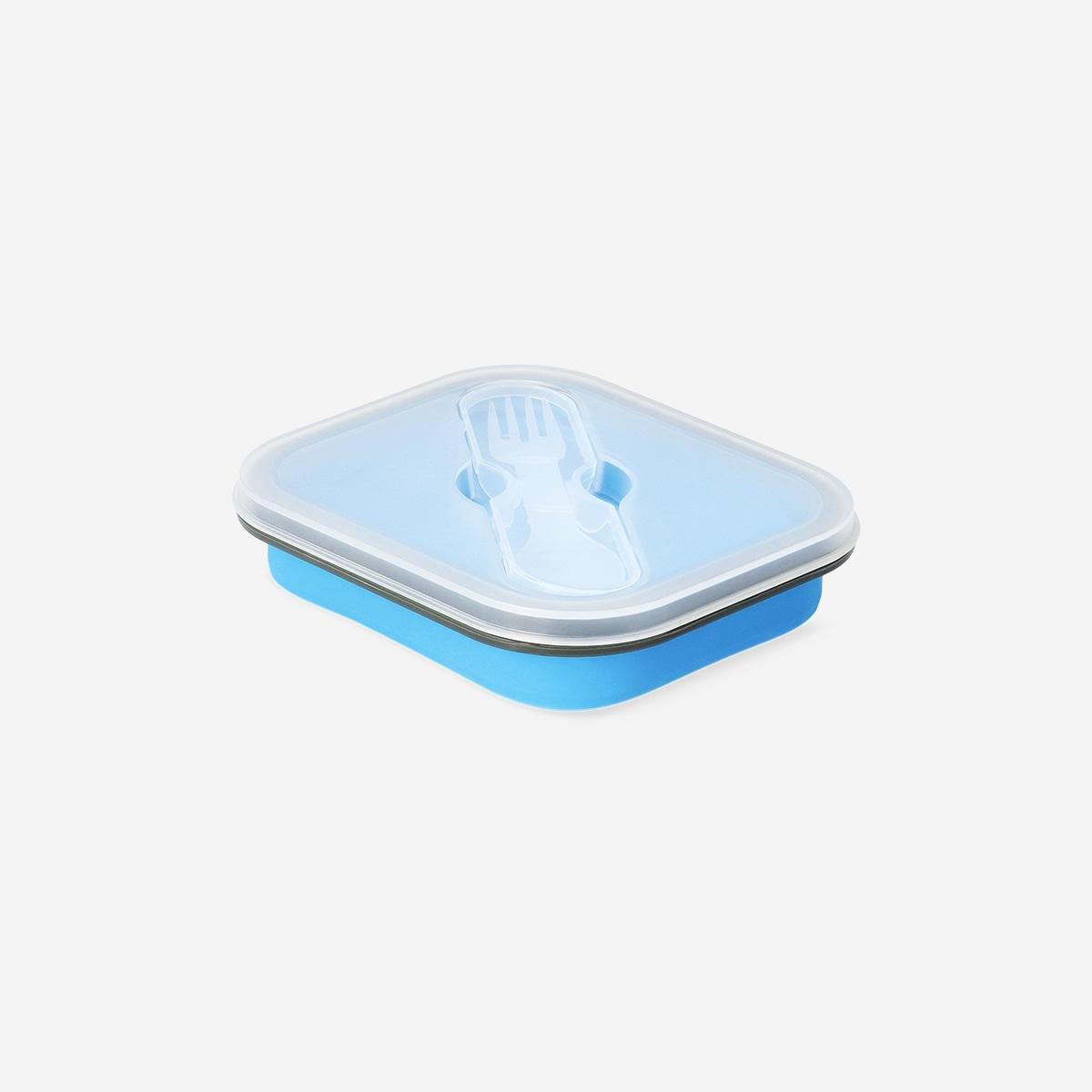 Blue Collapsible Blue Lunchbox With Spork