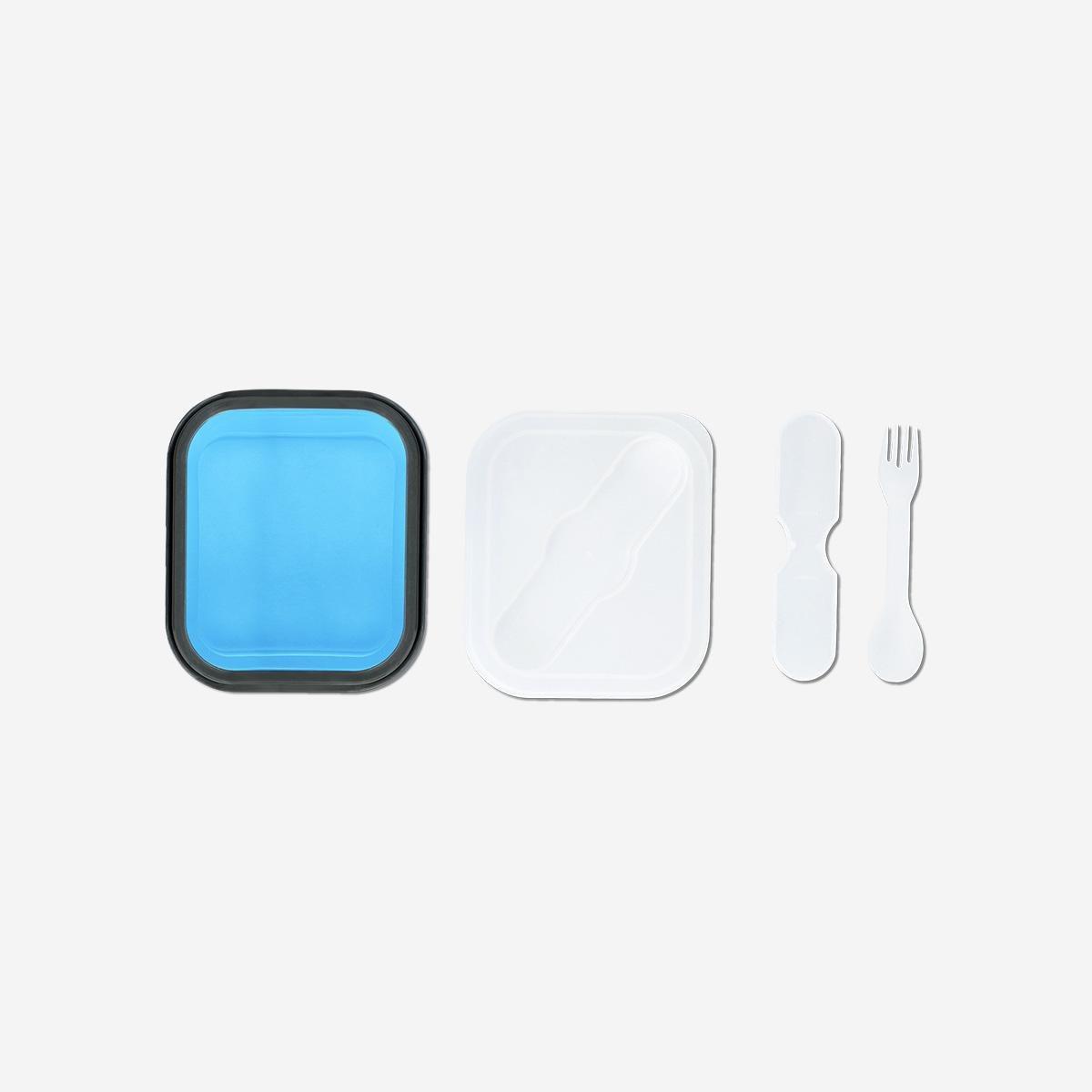 Blue Collapsible Blue Lunchbox With Spork