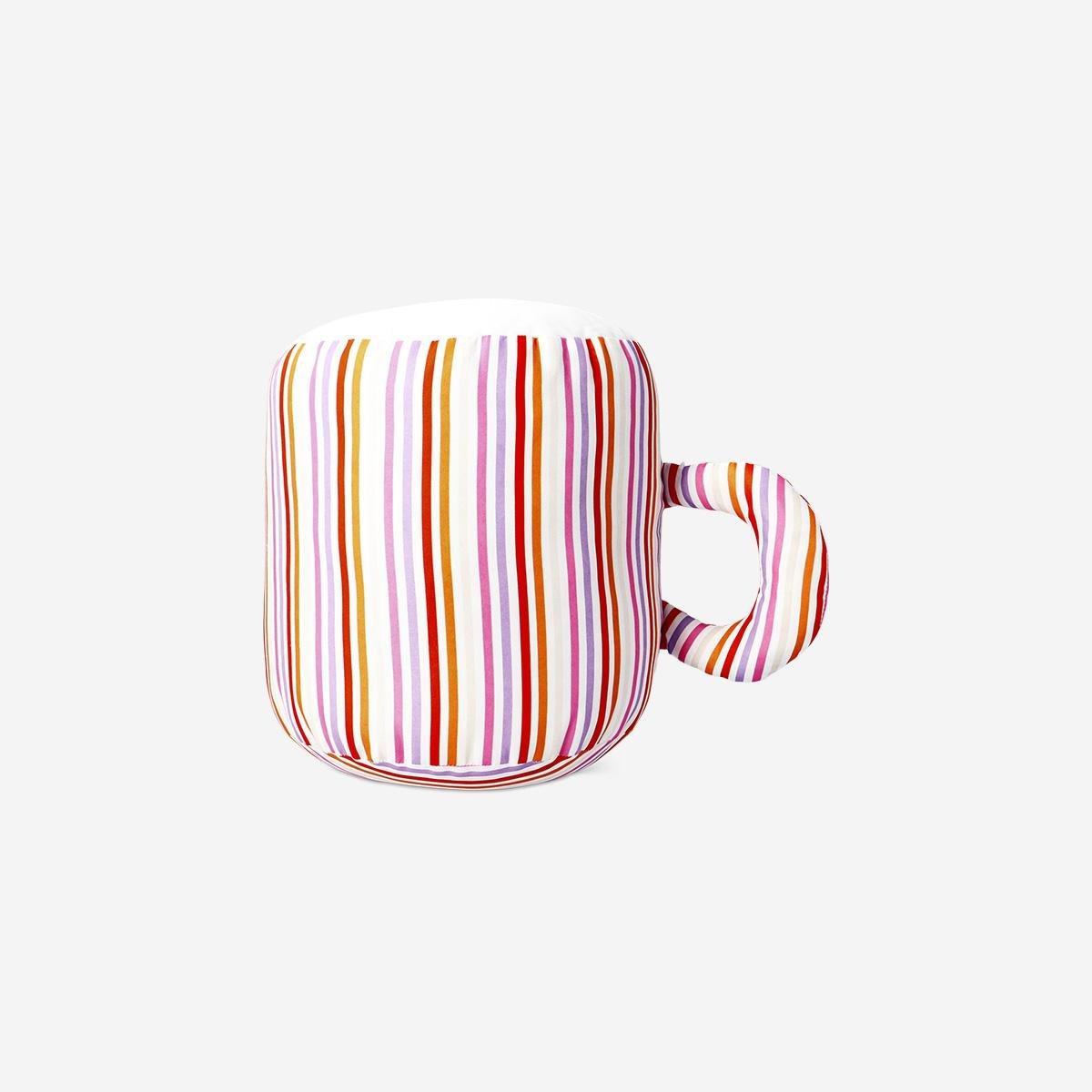 Multicolour Stripy Mug Cushion