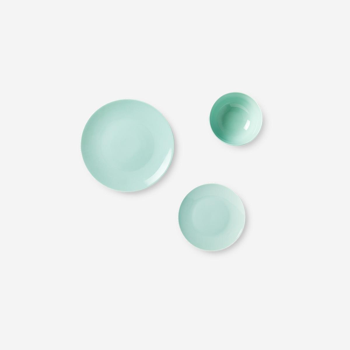 Green Dinnerware Set, 6 Pcs