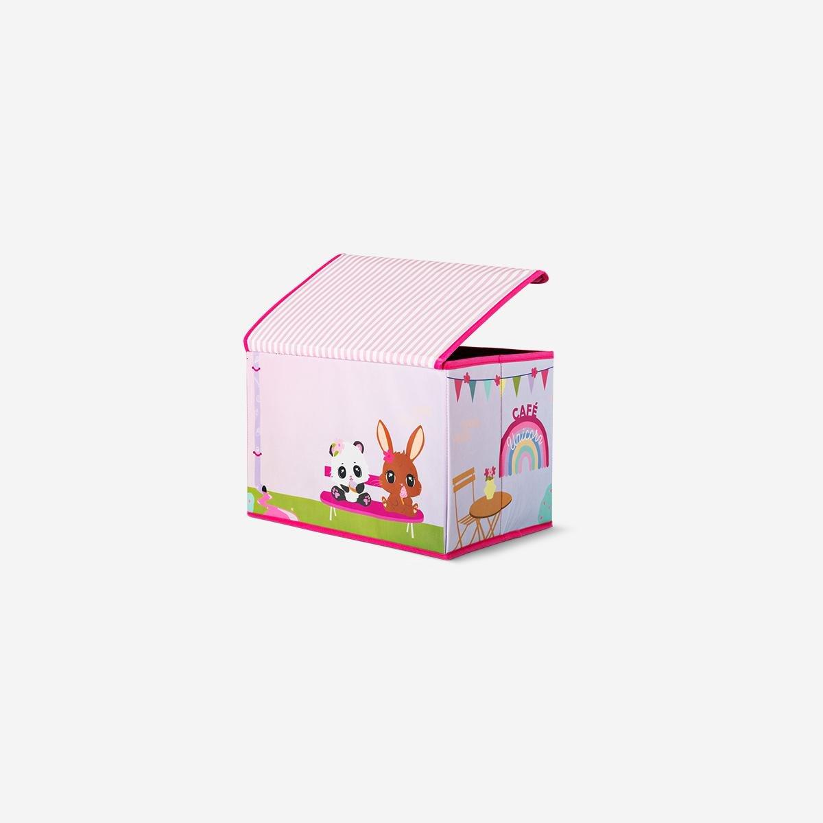 Pink School Bus Collapsible Storage Box - 38 X 25 Cm