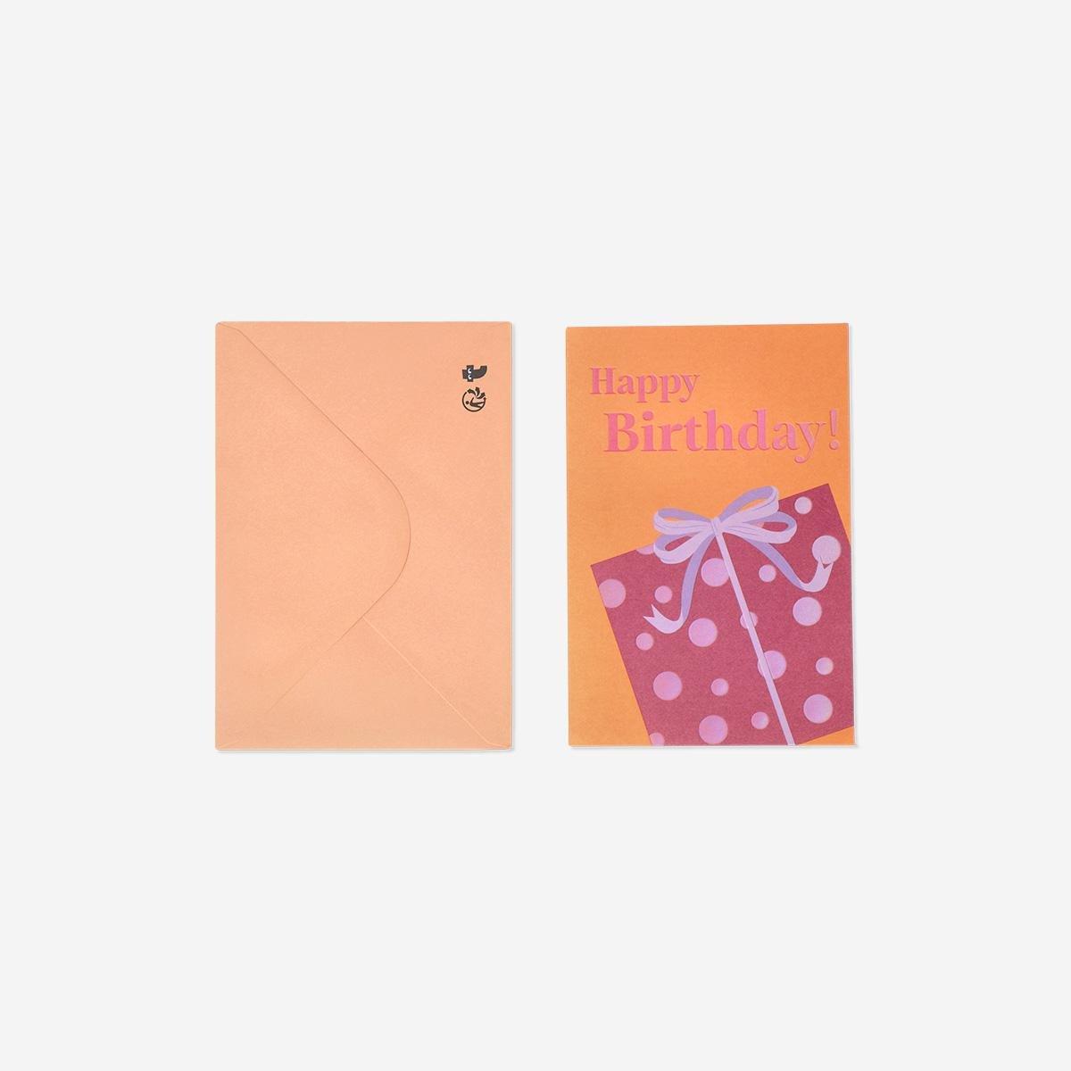 Multicolour Birthday Card With Gift Motif