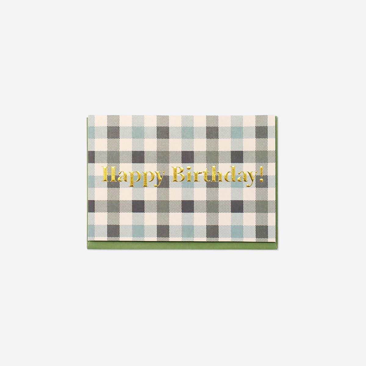 Multicolour Checkered Birthday Card