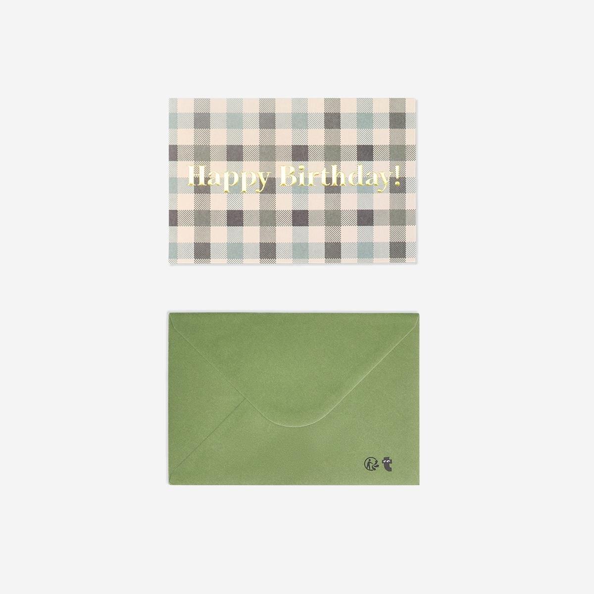 Multicolour Checkered Birthday Card