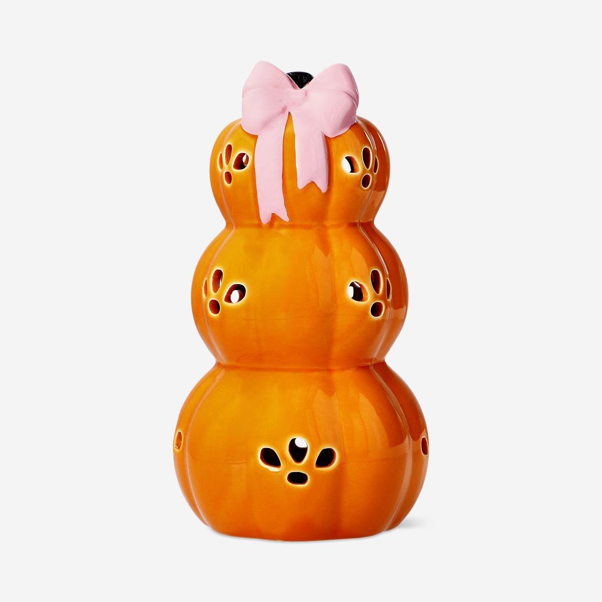 ORANGE     Luminous stacked pumpkins - 23 cm