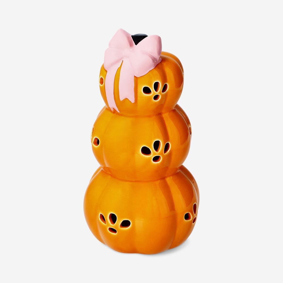 ORANGE     Luminous stacked pumpkins - 23 cm