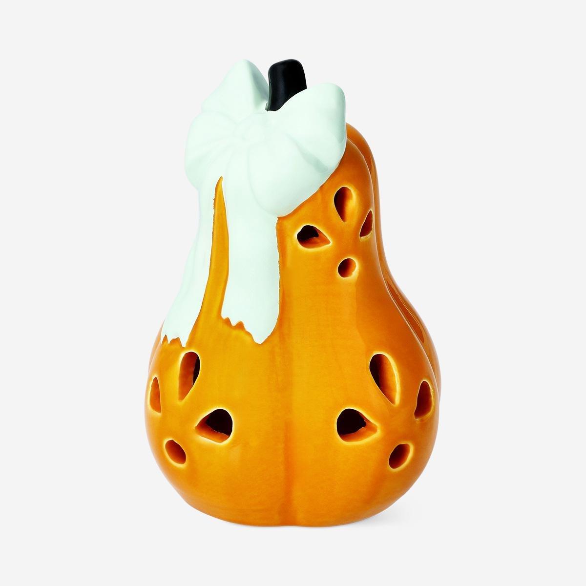 MULTI      Luminous pumpkin with bow - 14 cm