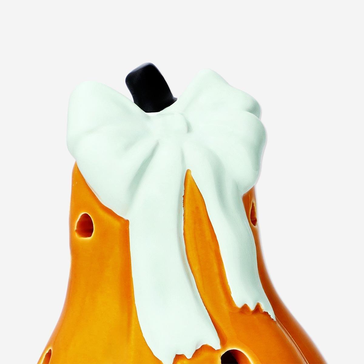 MULTI      Luminous pumpkin with bow - 14 cm