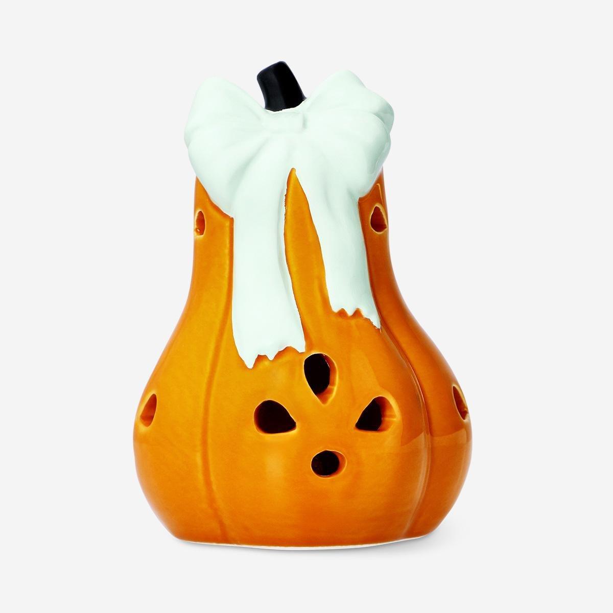 MULTI      Luminous pumpkin with bow - 14 cm