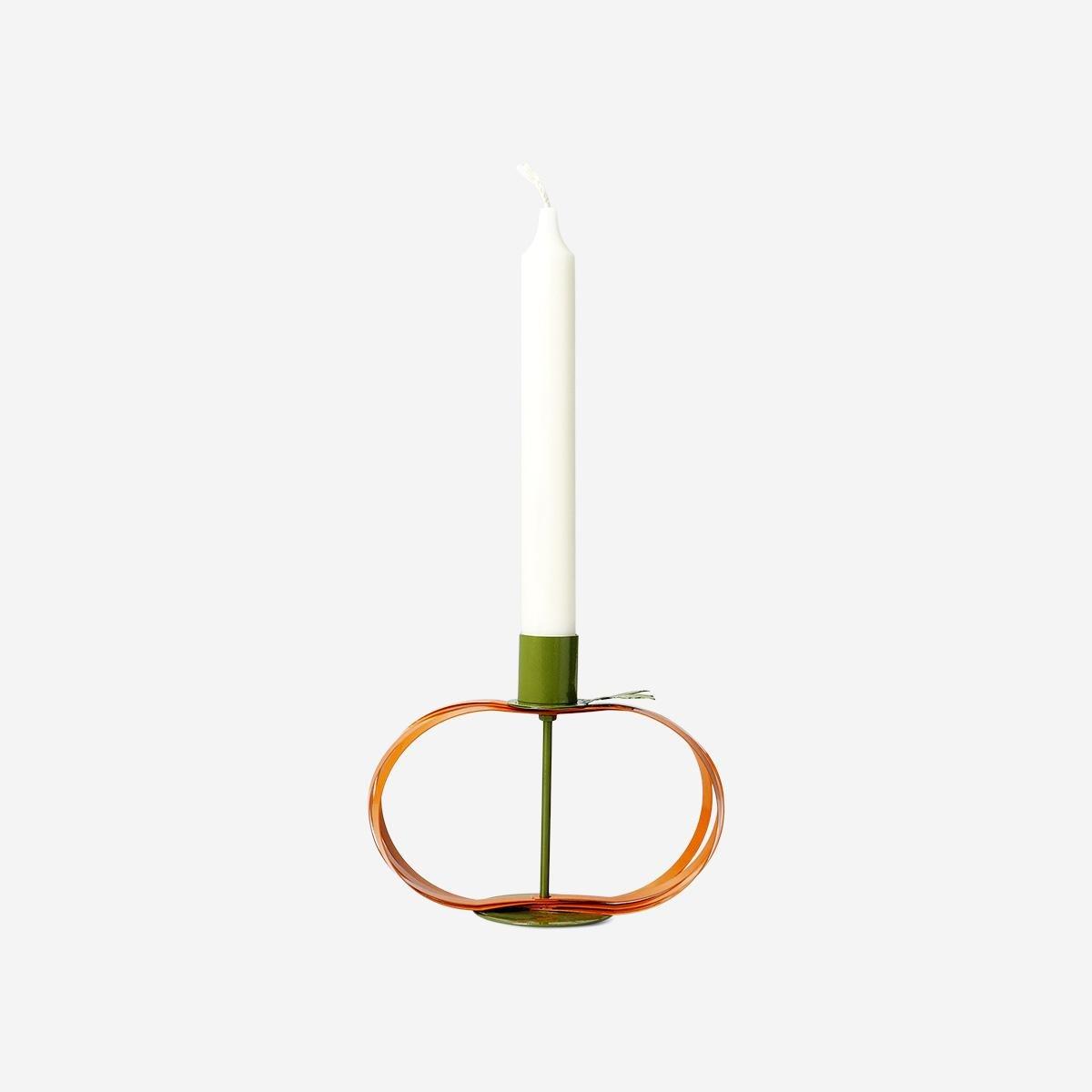 Orange Metal Pumpkin Candle Holder - 15 Cm