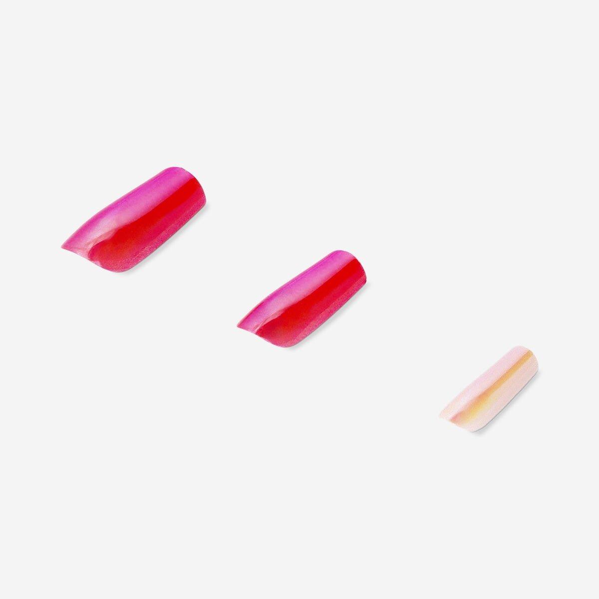 Pink Iridescent Design Artificial Nails Set