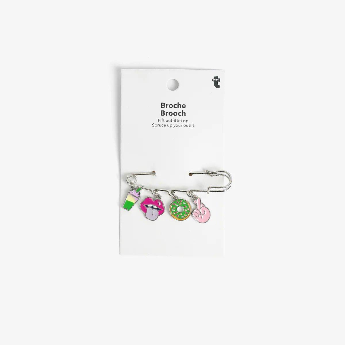 Multicolour Brooches Safety Pin With Charms
