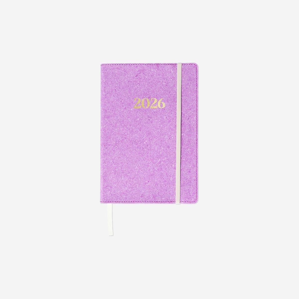 Purple A5 Purple Daily Diary 2026 - English