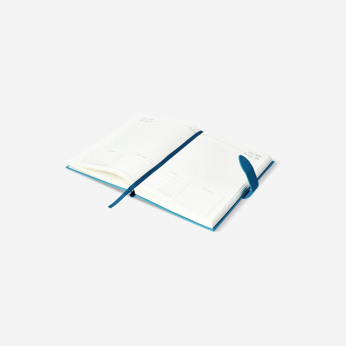 Blue A5 Teal Daily Diary 2026 - English