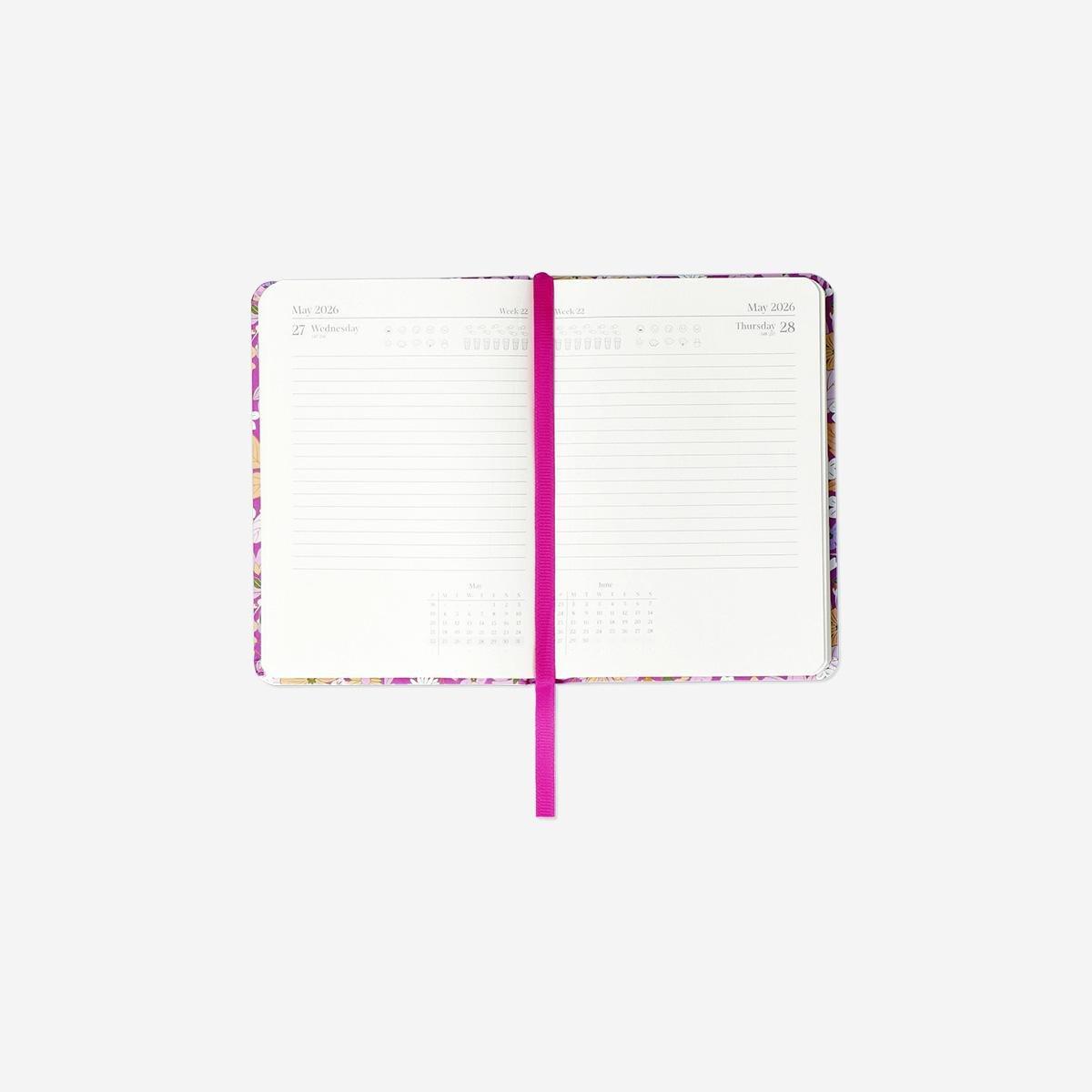Multicolour A6 Floral Daily Diary 2026 - English