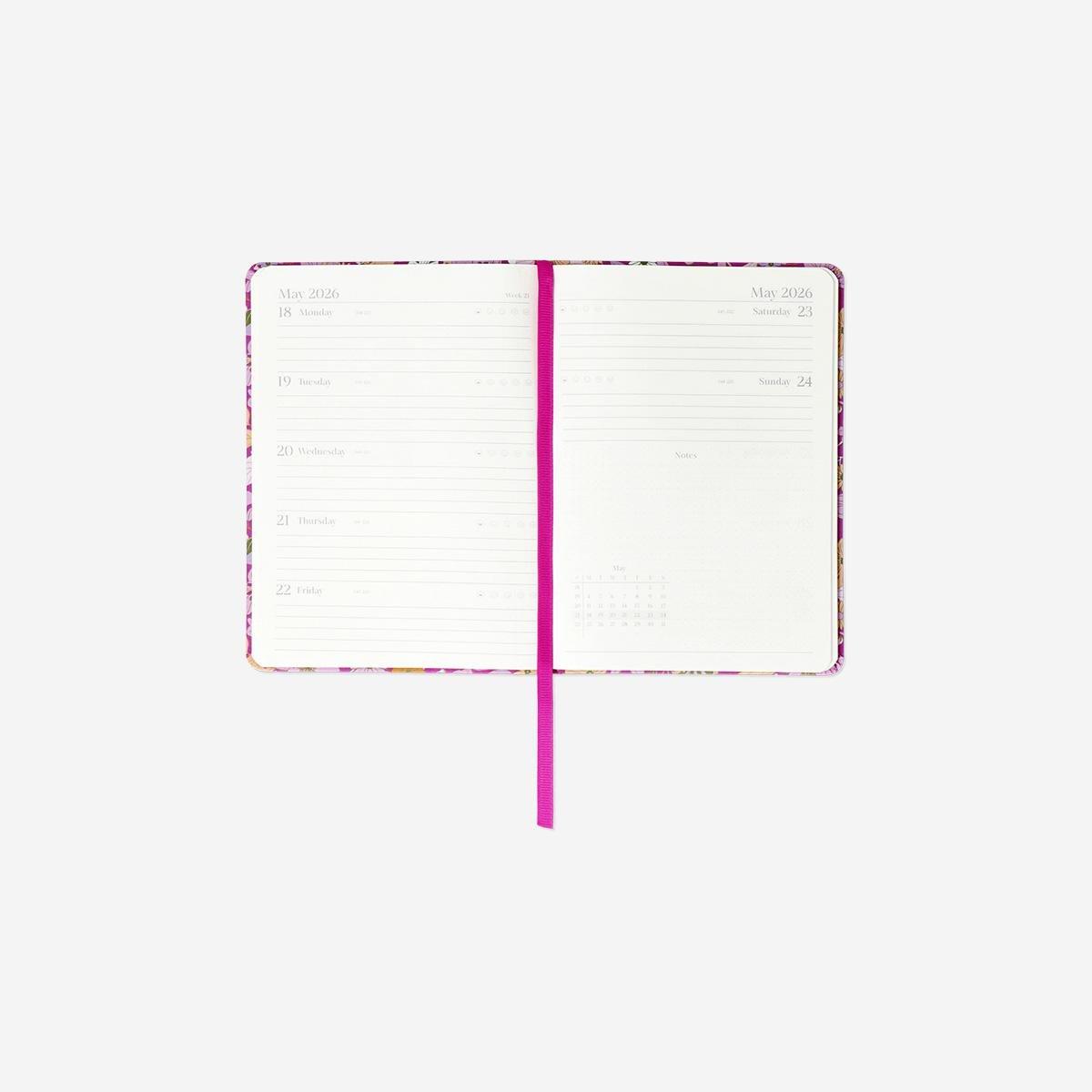 Multicolour B6 Floral Weekly Diary 2026 - English