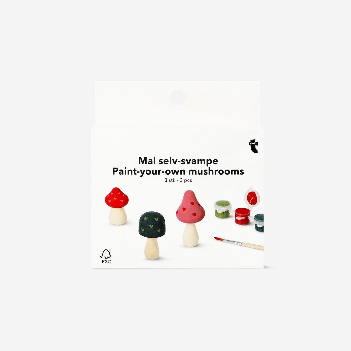 Multicolour Diy Wooden Mushrooms