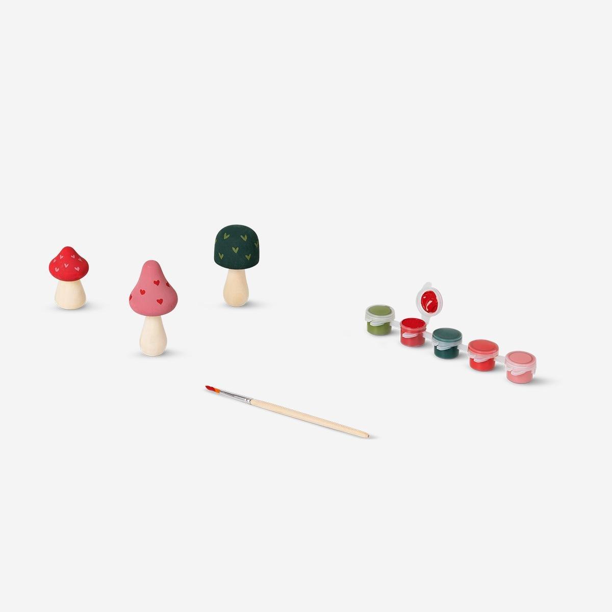 Multicolour Diy Wooden Mushrooms