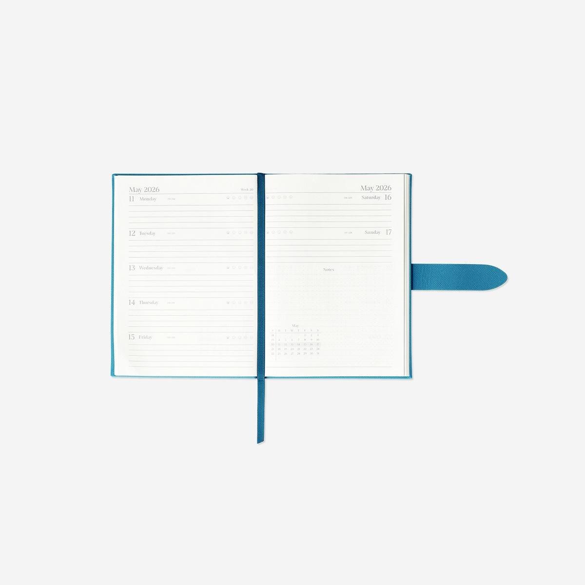 Blue B6 Teal Weekly Diary 2026 - English