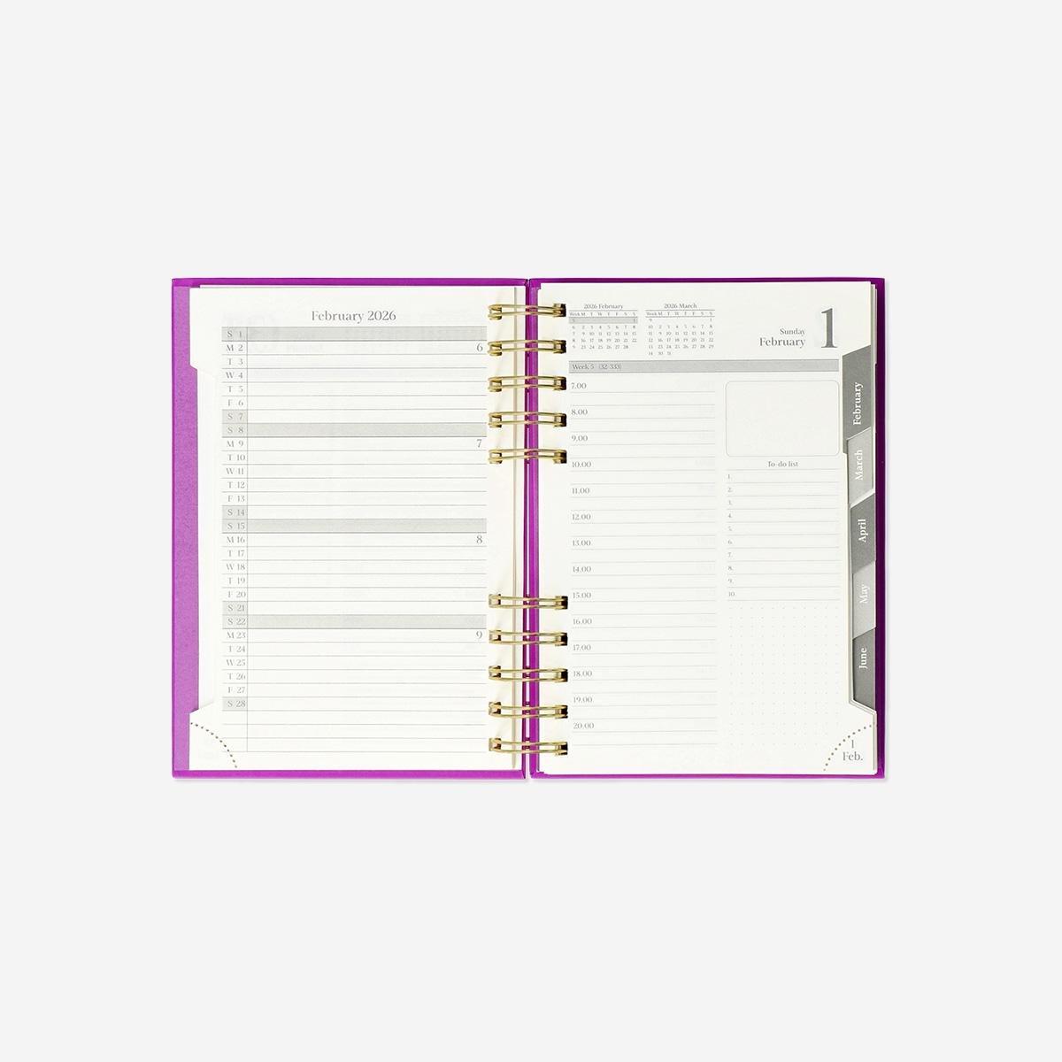 Purple Daily Diary 2026 - English