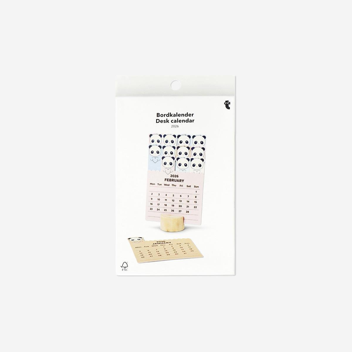 Multicolour Monthly Desk Calendar With Pandas