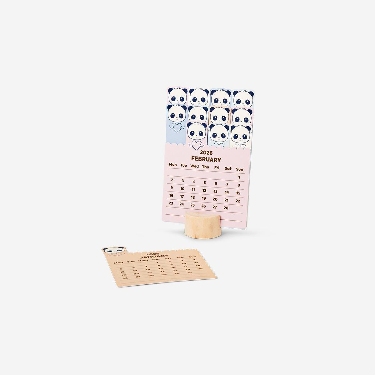 Multicolour Monthly Desk Calendar With Pandas