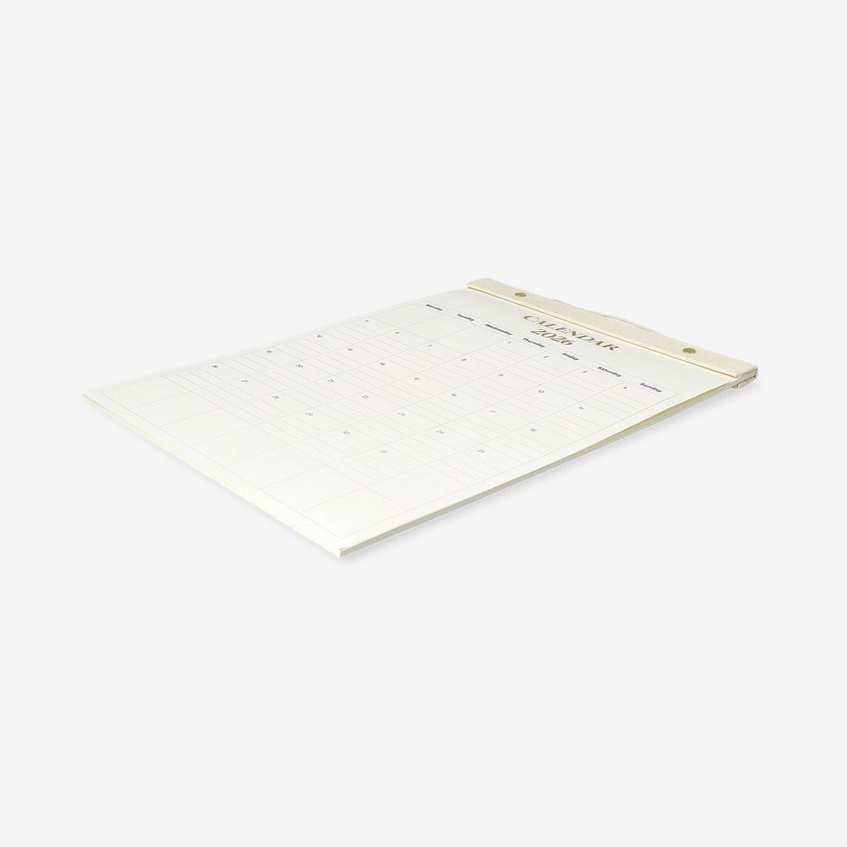 White Linen Monthly Calendar For Hanging 2026 - English