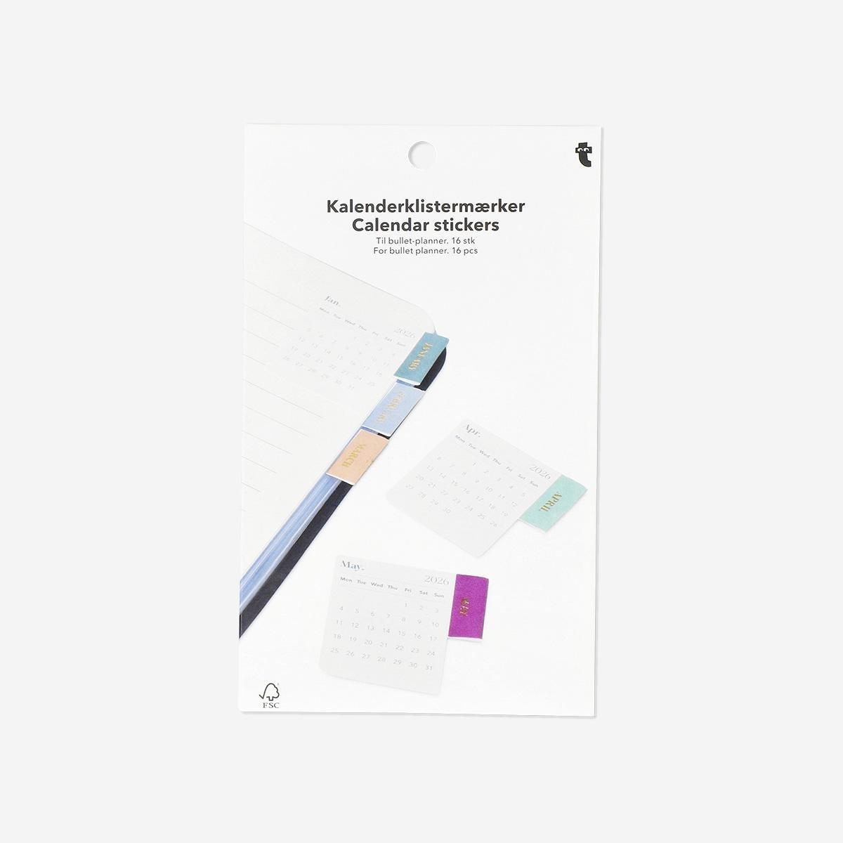 Multicolour Calendar Stickers For Bullet Planner