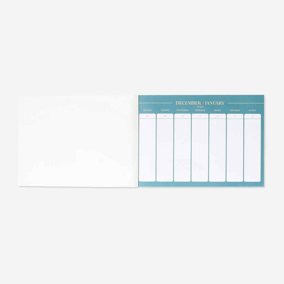 Blue Weekly Planner With Tear Off Pages - English