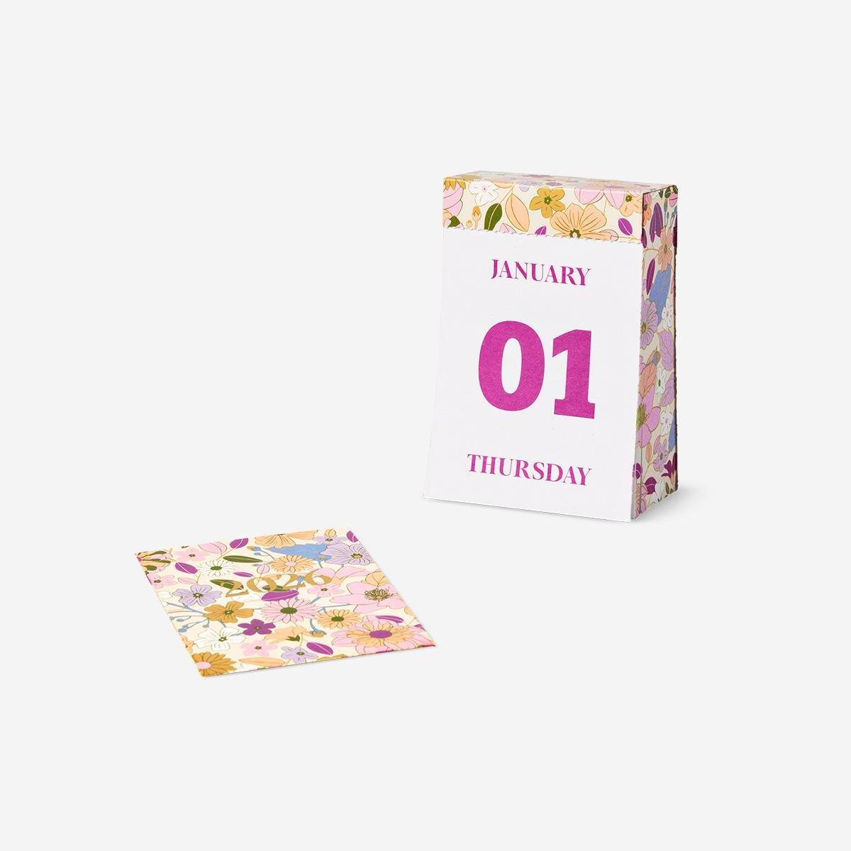 Multicolour Floral Desk Calendar 365 Days 2026