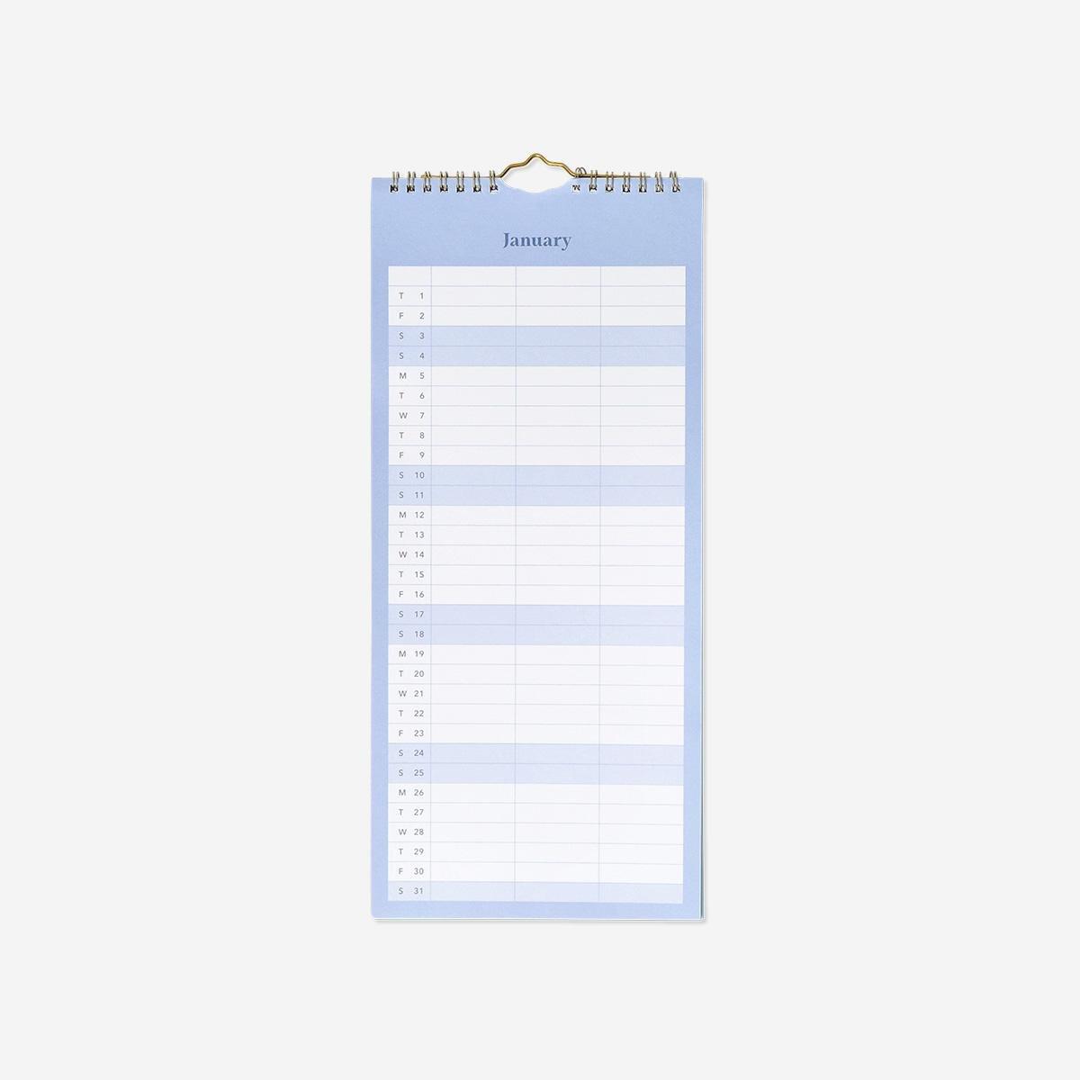 Multicolour Monthly Calendar For Hanging With Stickers - English