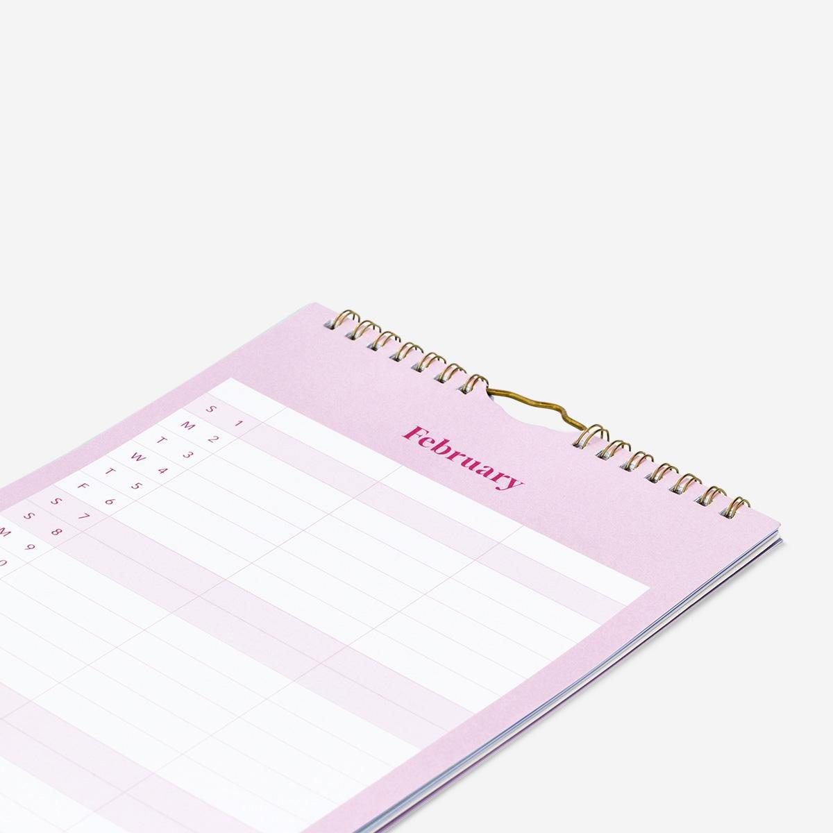 Multicolour Monthly Calendar For Hanging With Stickers - English