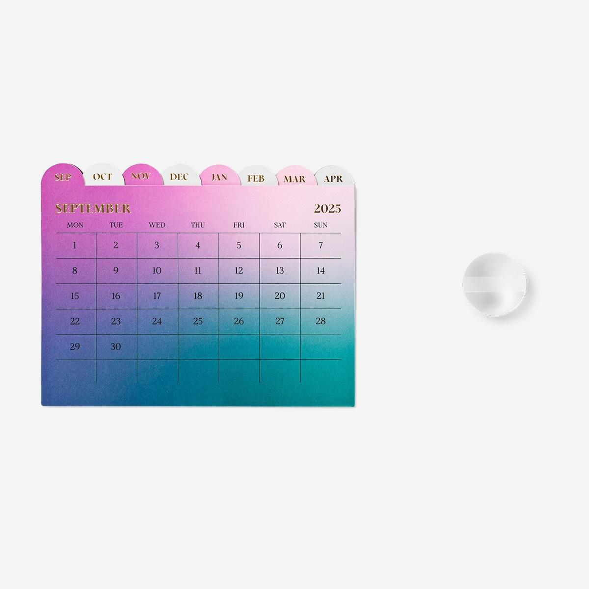 Multicolour Desk Calendar Sept. 2025 To 2026 - English