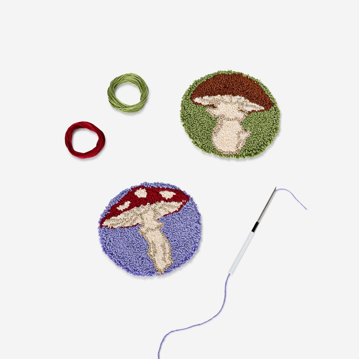 Multicolour Diy Coasters Punch Needle Set