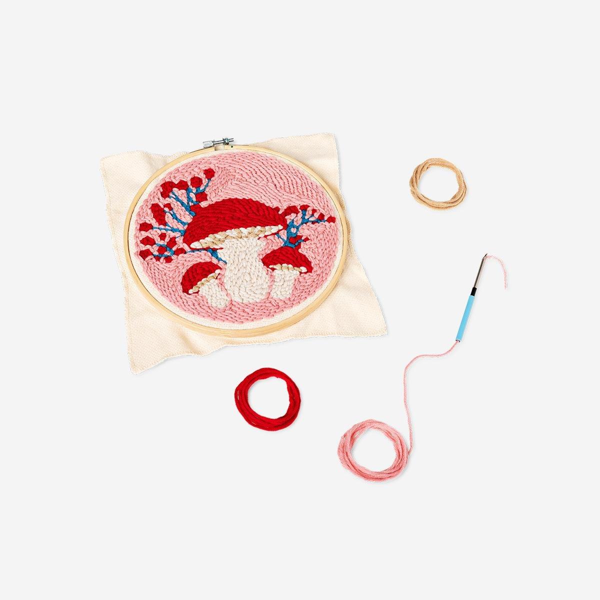Multicolour Diy Mushroom Punch Needle Set