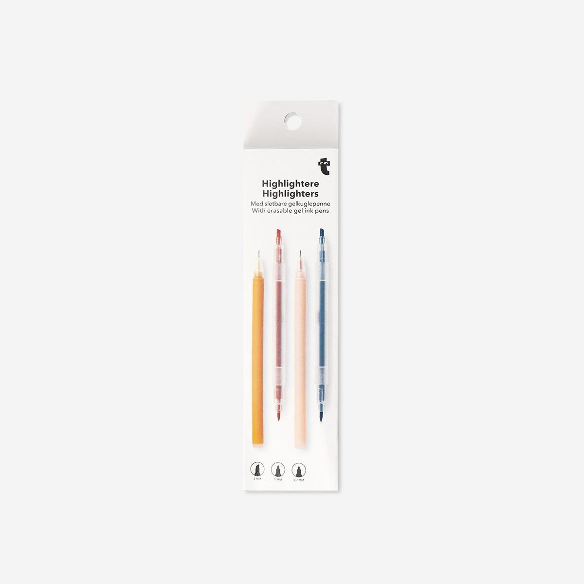 Multicolour Highlighters With Erasable Gel Ink Pens - 12 Pcs