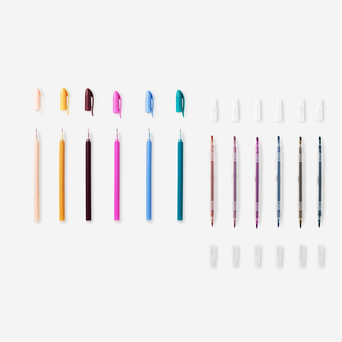 Multicolour Highlighters With Erasable Gel Ink Pens - 12 Pcs