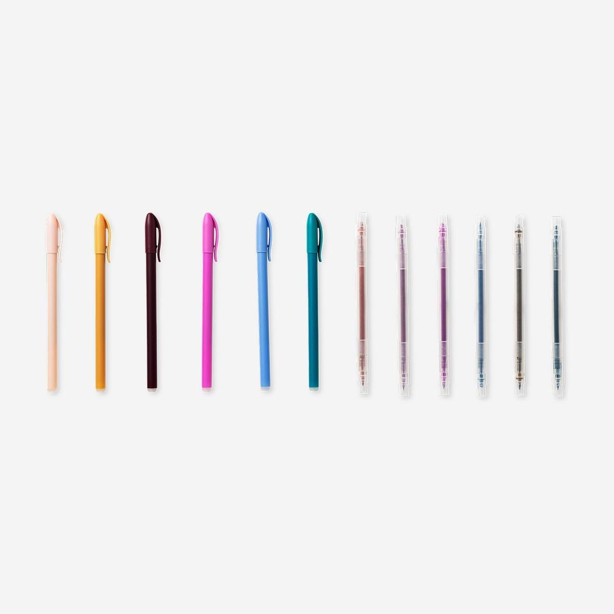 Multicolour Highlighters With Erasable Gel Ink Pens - 12 Pcs