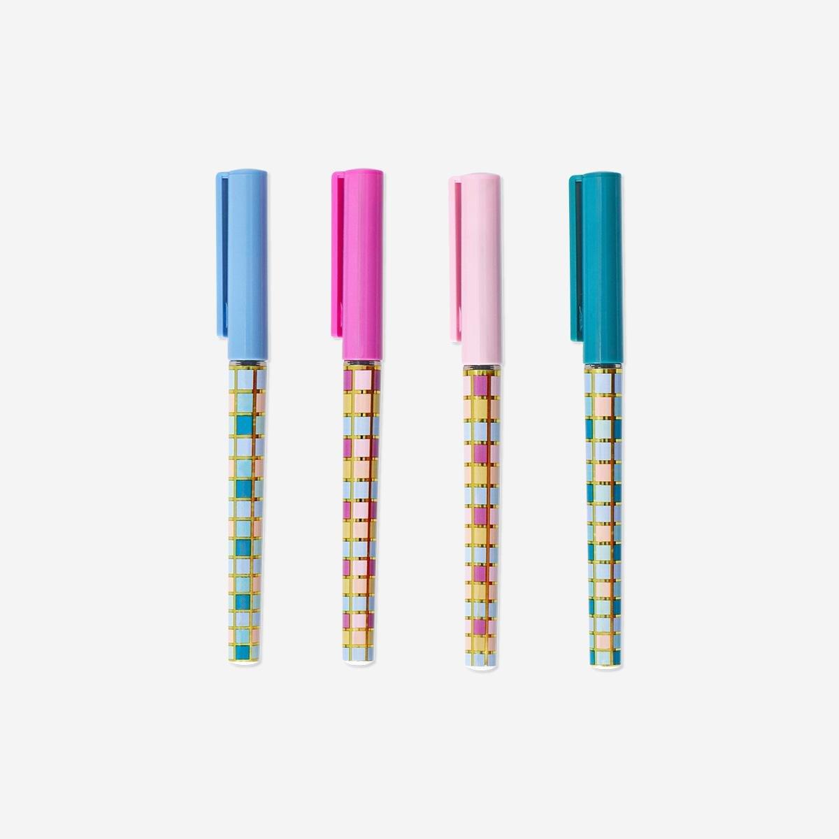 Multicolour Rollerball Pens - 4 Pcs