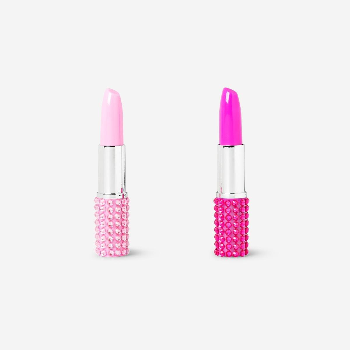 Pink Ballpoint Pens As Lipsticks - 2 Pcs