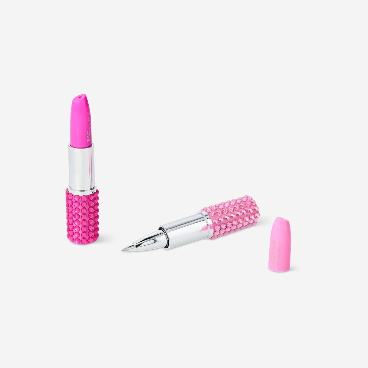 Pink Ballpoint Pens As Lipsticks - 2 Pcs