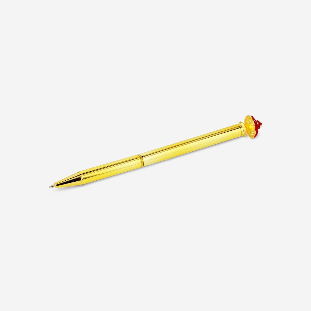 Gold Metal Ballpoint Pen With Mushroom