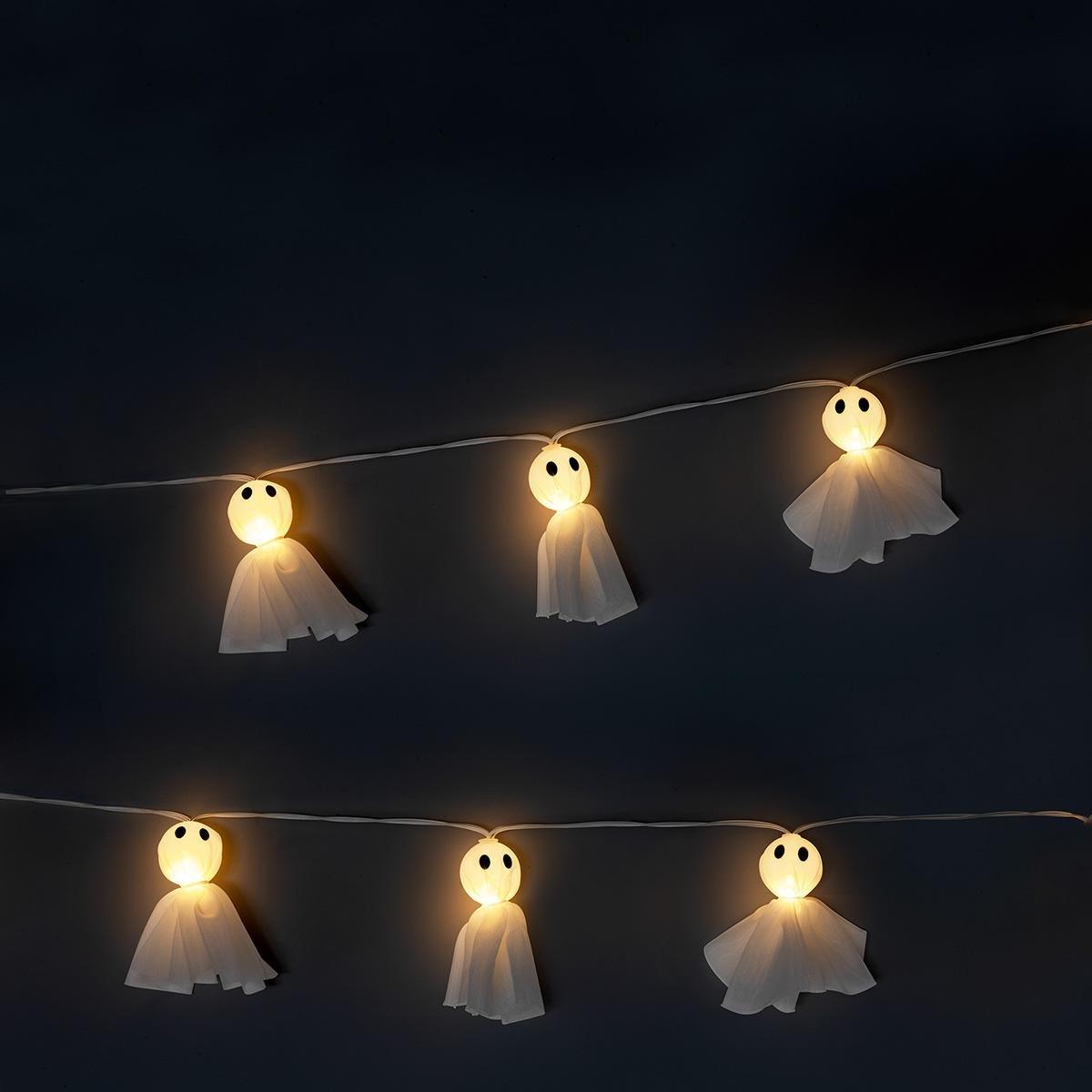 White Tulle Ghosts String Lights - 10 Pcs