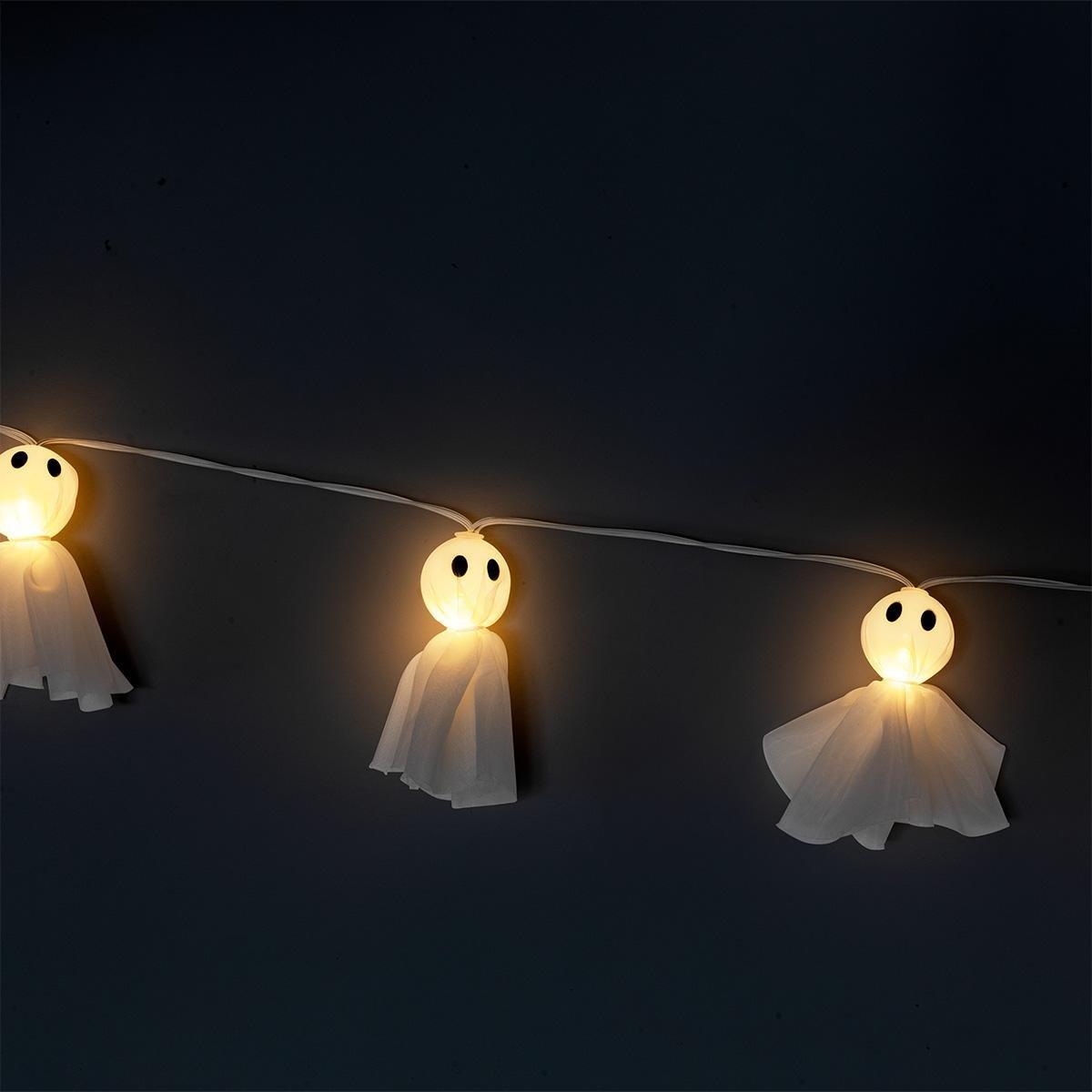 White Tulle Ghosts String Lights - 10 Pcs